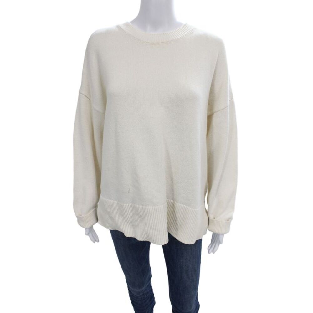 Zara Unisex Black Striped Crew Neck Pullover Sweater 100% Acrylic Size L